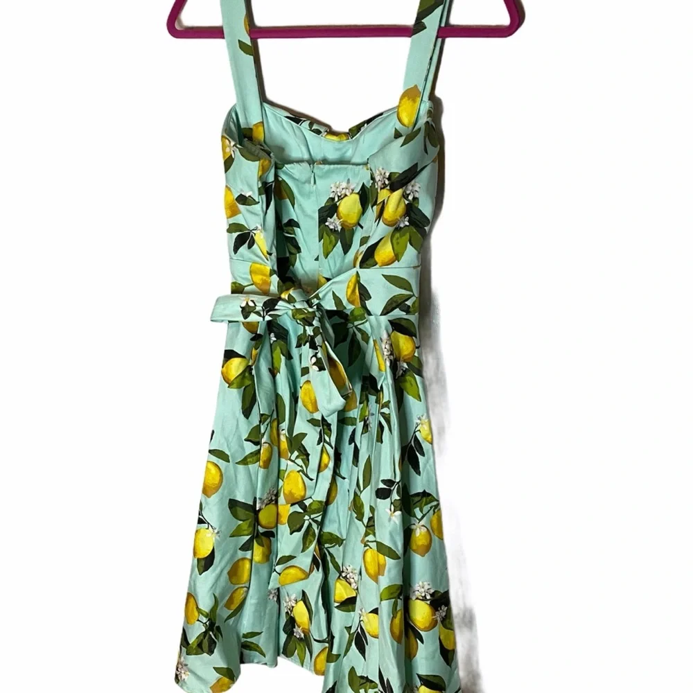 Chetta B Lemon Print Midi Dress - Green and Yellow - Picture 4 of 8
